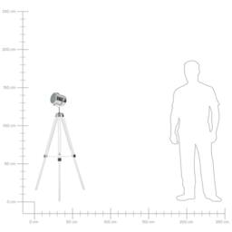 Wyld and Coco Floor Lamp 143cm White Metal Tripod Spotlight Cylindrical Shade - thumbnail 8