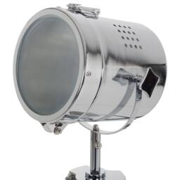 Wyld and Coco Floor Lamp 143cm White Metal Tripod Spotlight Cylindrical Shade - thumbnail 4