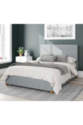 Aspire Garland Upholstered Ottoman Storage Bed, Malham Weave Fabric in Black - Size: Double - thumbnail 1