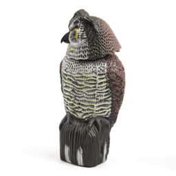 mysmartbuy Decoy Owl Bird Scarer - Lifelike Weatherproof Ornament with Reflective Eyes & 360 Rotating Head for Deterring Birds & Rodents - thumbnail 4