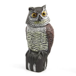mysmartbuy Decoy Owl Bird Scarer - Lifelike Weatherproof Ornament with Reflective Eyes & 360 Rotating Head for Deterring Birds & Rodents - thumbnail 3