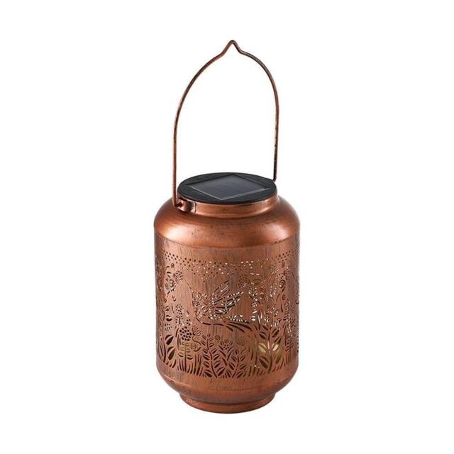NESTLUNE Solar LED Moroccan Hanging Lantern Light Outdoor in Bronze - image 1