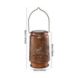 NESTLUNE Solar LED Moroccan Hanging Lantern Light Outdoor in Bronze - thumbnail 2