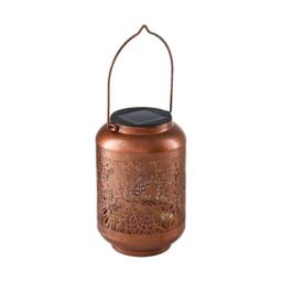 NESTLUNE Solar LED Moroccan Hanging Lantern Light Outdoor in Bronze - thumbnail 1