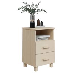 Berkfield Home Decorative Bedside Cabinets HAMAR 2 pcs Honey Brown 40x35x62 cm S in Tan - Size: 40 x 35 x 62 cm - thumbnail 7