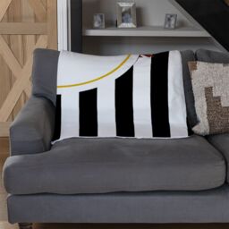 Benjamin Tate Design Black Stripes Autumn Leaves Blanket in Natural - Size: 120 cm x 150 cm - thumbnail 2