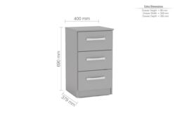 Birlea Grey Wooden 4 Piece Furniture Set Wardrobe Chest of Drawers Bedsides Lynx - thumbnail 9
