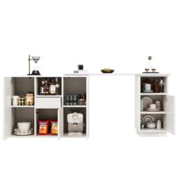 Kelvenix Kitchen Island Breakfast Bar Dining Table in White - Size: 0.6m2 - thumbnail 1