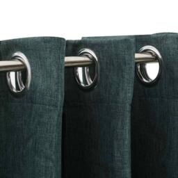 Berkfield Home Linen-Look Blackout Curtains with Grommets Green 290x245cm - Size: 290x245 cm - thumbnail 3