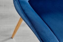 FurnitureboxUK Set of 2 Pesaro Luxury Soft Touch Diamond Pattern Velvet Dining Chairs With Gold Chrome Metal Legs in Navy - thumbnail 8