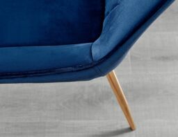 FurnitureboxUK Set of 2 Pesaro Luxury Soft Touch Diamond Pattern Velvet Dining Chairs With Gold Chrome Metal Legs in Navy - thumbnail 7