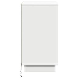 Berkfield Home Modern Bedside Cabinet with LED White 39x34.5x65 cm Engineered Wood - thumbnail 7