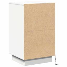 Berkfield Home Modern Bedside Cabinet with LED White 39x34.5x65 cm Engineered Wood - thumbnail 8