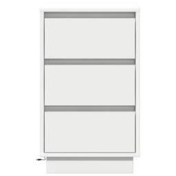 Berkfield Home Modern Bedside Cabinet with LED White 39x34.5x65 cm Engineered Wood - thumbnail 6