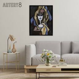 "Artery8 Still Life No 15 Flower in Goblet Hartley Black Framed Canvas Wall Art in Grey - Size: W12"" x H16""" - thumbnail 3