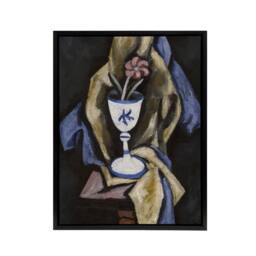 "Artery8 Still Life No 15 Flower in Goblet Hartley Black Framed Canvas Wall Art in Grey - Size: W12"" x H16""" - thumbnail 1
