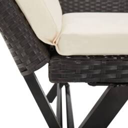 Berkfield Home Garden Bench with Cushions Black 176 cm Poly Rattan - thumbnail 9