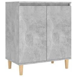 Berkfield Home Sideboard&Solid Wood Legs Concrete Grey 60x35x70 cm Engineered Wood - Size: 60 x 35 x 70 cm - thumbnail 2