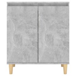 Berkfield Home Sideboard&Solid Wood Legs Concrete Grey 60x35x70 cm Engineered Wood - Size: 60 x 35 x 70 cm - thumbnail 5