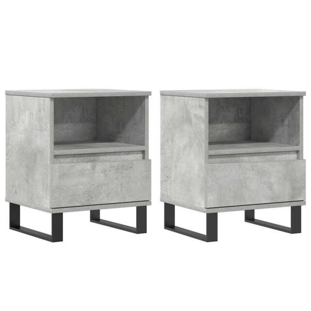 Berkfield Home Bedside Cabinets 2 pcs Concrete Grey 40x35x50 cm Engineered Wood - Size: 40 x 35 x 50 cm - image 1