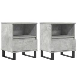 Berkfield Home Bedside Cabinets 2 pcs Concrete Grey 40x35x50 cm Engineered Wood - Size: 40 x 35 x 50 cm - thumbnail 1