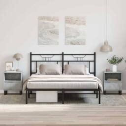 Berkfield Home Bedside Cabinets 2 pcs Concrete Grey 40x35x50 cm Engineered Wood - Size: 40 x 35 x 50 cm - thumbnail 2