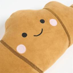 KORVIXA Croissant Shaped Pillow Soft Fleece Decorative Novelty Filled Cushion in Brown - Size: 100 cm x 190 cm - thumbnail 2