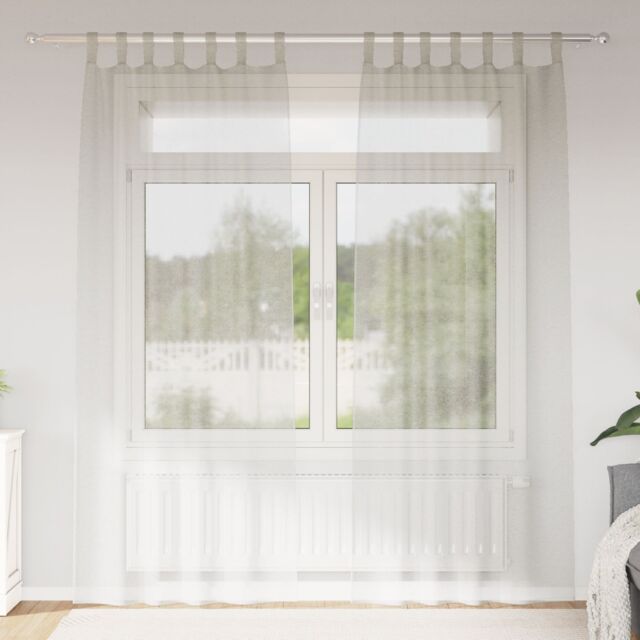 Berkfield Home Curtains with Curtains 2 pcs Cream 140 x 245 cm Polyester - image 1