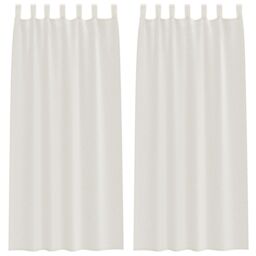 Berkfield Home Curtains with Curtains 2 pcs Cream 140 x 245 cm Polyester - thumbnail 2