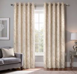 New Edge Blinds Azalea Marbeled Eyelet Curtains in Natural - Size: 116 cm width x 137 cm drop - thumbnail 6