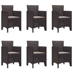 Berkfield Home Stunning 7 Piece Garden Dining Set with Cushions Brown Poly Rattan - thumbnail 5