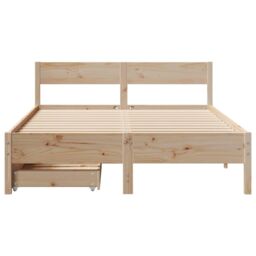 Berkfield Home Bed Frame without Mattress 120x190 cm Small Double Solid Wood Pine in Brown - thumbnail 4