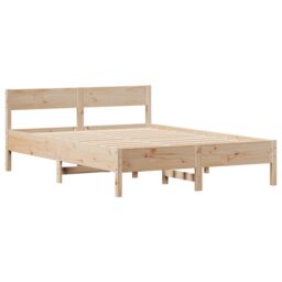 Berkfield Home Bed Frame without Mattress 120x190 cm Small Double Solid Wood Pine in Brown - thumbnail 5