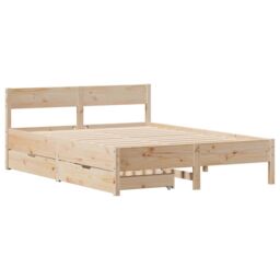 Berkfield Home Bed Frame without Mattress 120x190 cm Small Double Solid Wood Pine in Brown - thumbnail 3