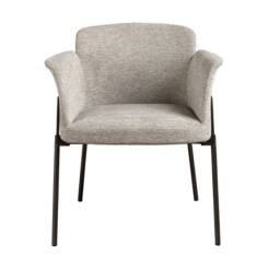 Angel Cerda Grey Fabric Dining Chair Stainless Steel Legs - thumbnail 2