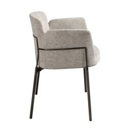Angel Cerda Grey Fabric Dining Chair Stainless Steel Legs - thumbnail 6