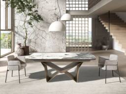 Angel Cerda Grey Fabric Dining Chair Stainless Steel Legs - thumbnail 5