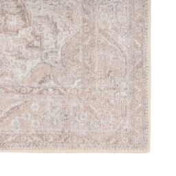 Kukoon Washable Runner Rug Beige Vintage Long Hallway Carpet Mat 80cm x 300cm - Size: 80 cm x 300 cm - thumbnail 4