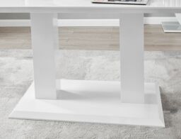 FurnitureboxUK Imperia 150cm 6-Seater Modern High Gloss Pillared Dining Table in White - thumbnail 5