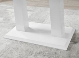 FurnitureboxUK Imperia 150cm 6-Seater Modern High Gloss Pillared Dining Table in White - thumbnail 3