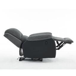 FURNITURE ONE Electric Reclining Chair, Corduroy Fabric Recliner Armchair - 1 Seater in Grey - Size: 1 Pack - thumbnail 3