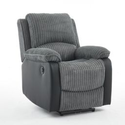 FURNITURE ONE Electric Reclining Chair, Corduroy Fabric Recliner Armchair - 1 Seater in Grey - Size: 1 Pack - thumbnail 5