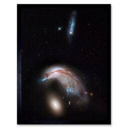Artery8 Hubble Space Telescope Image Colliding Galaxy Pair ARP 142 Spiral NGC 2936 Interacting w/ Elliptical NGC 2937 Art Print Framed Poster Wall - thumbnail 1