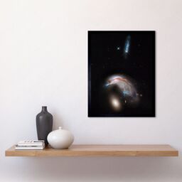 Artery8 Hubble Space Telescope Image Colliding Galaxy Pair ARP 142 Spiral NGC 2936 Interacting w/ Elliptical NGC 2937 Art Print Framed Poster Wall - thumbnail 2