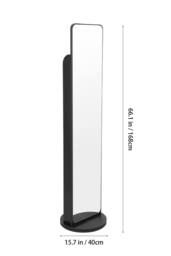 Living and Home Rotating Full-Length Mirror with Magazine Rack in Black - thumbnail 5