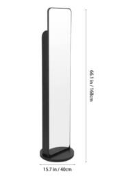 Living and Home Rotating Full-Length Mirror with Magazine Rack in Black - thumbnail 6
