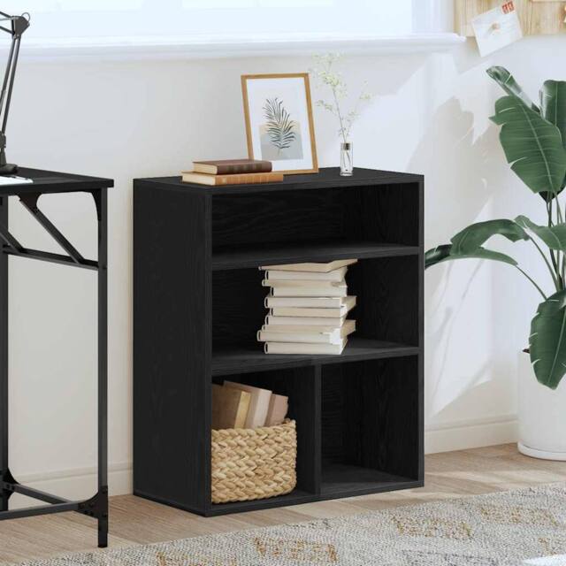 Berkfield Home Decorative Book Cabinet Black 60x30x71.5 cm Engineered Wood - image 1