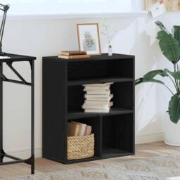 Berkfield Home Decorative Book Cabinet Black 60x30x71.5 cm Engineered Wood - thumbnail 1