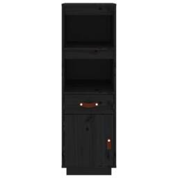 Berkfield Home Highboard Black 34x40x108, 5 cm Solid Wood Pine - thumbnail 5