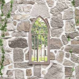 Berkfield Home Garden Mirror Sand 70x30 cm Iron for Outdoor Use in Cream - thumbnail 2